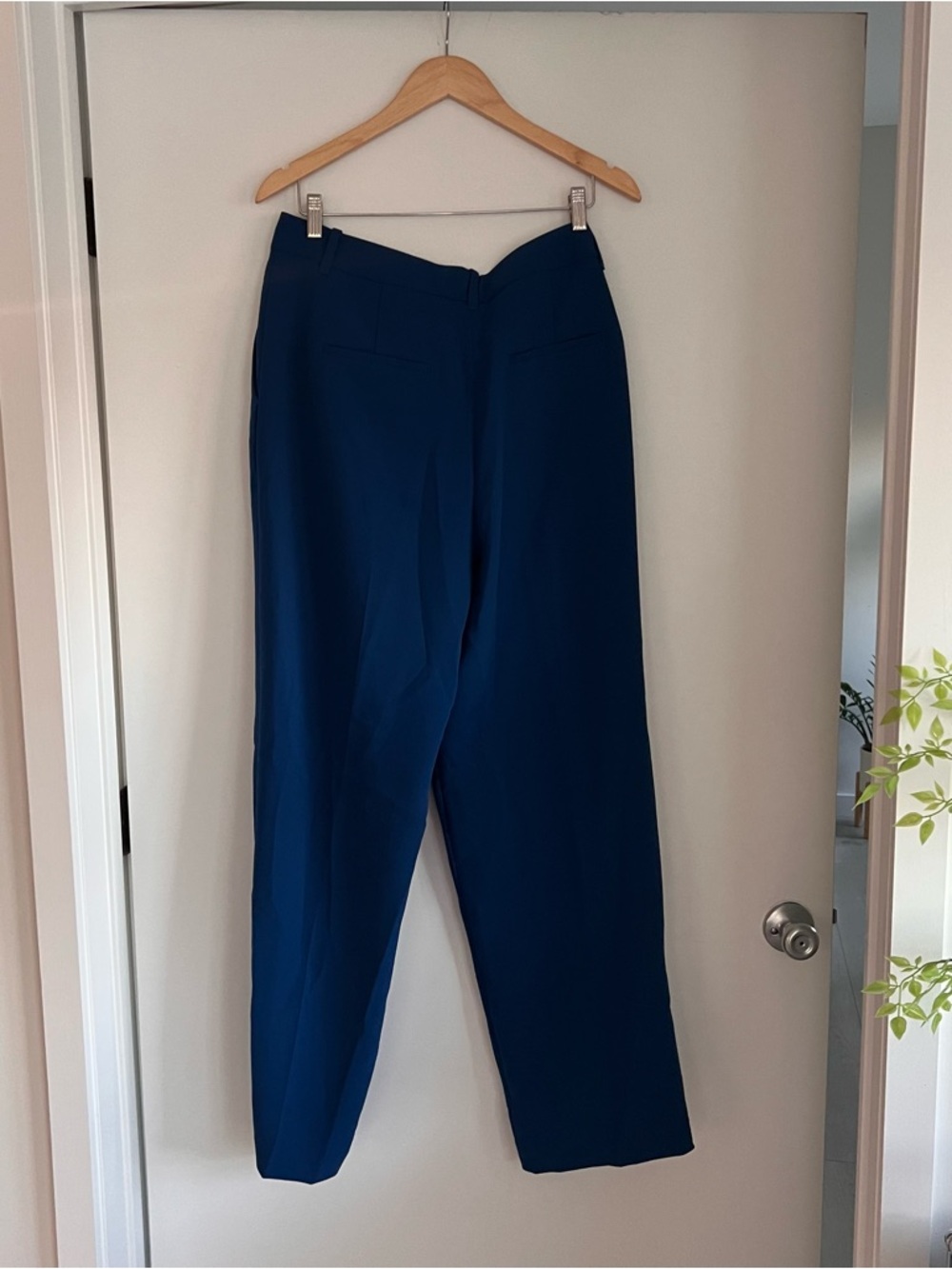 Aritzia Wilfred Effortless Pants Blue High Rise Wide Leg Size 14 - Picture 3 of 4
